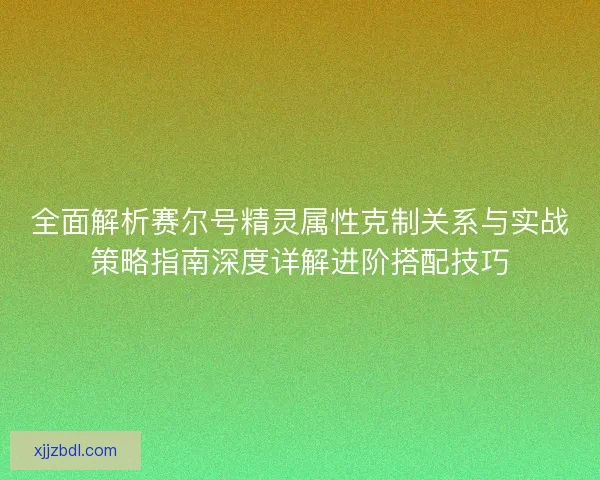全面解析赛尔号精灵属性克制关系与实战策略指南深度详解进阶搭配技巧