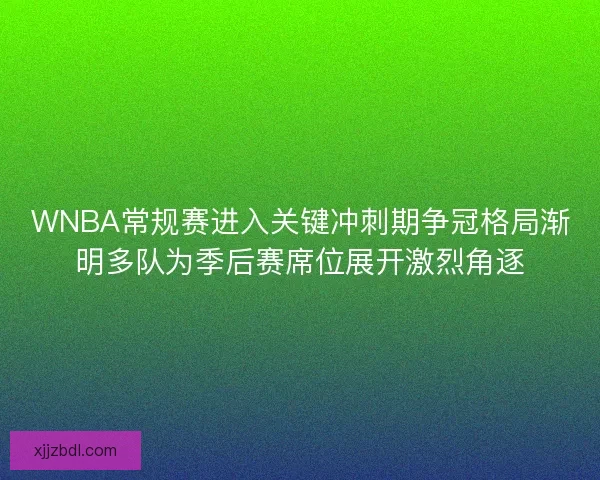 WNBA常规赛进入关键冲刺期争冠格局渐明多队为季后赛席位展开激烈角逐